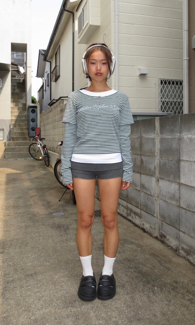 Layered border long tee