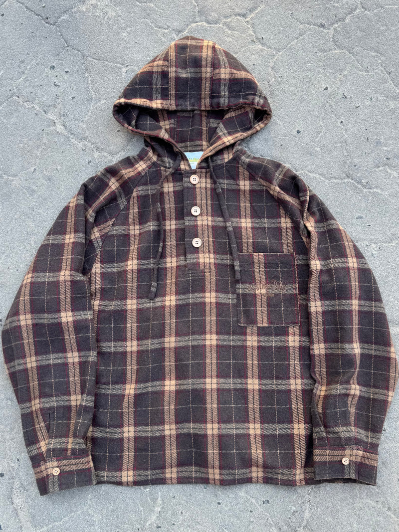 wool like check hood