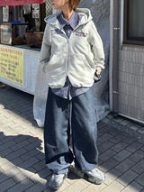 Two point draw code zip hoodie