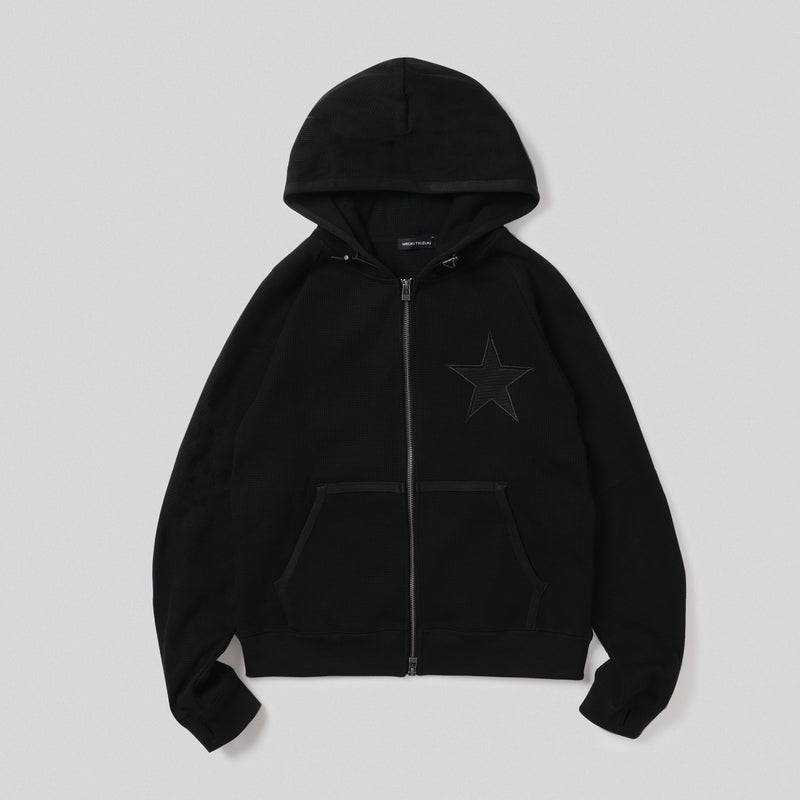 トップス THERMAL ZIP UP HOODIE BLACK THERMAL ZIP UP HOODIE – YZ