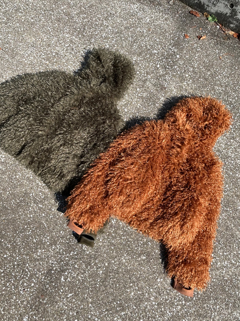 volume hood fur jacket