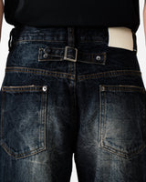 CRUSH FADE SIDE SEEM BOOTS CUT JEANS 