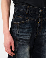 CRUSH FADE SIDE SEEM BOOTS CUT JEANS 