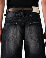 CRUSH FADE SIDE SEEM BOOTS CUT JEANS 