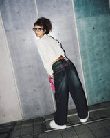 Ninety Girl Logo Glitter Buggy Denim Pants 