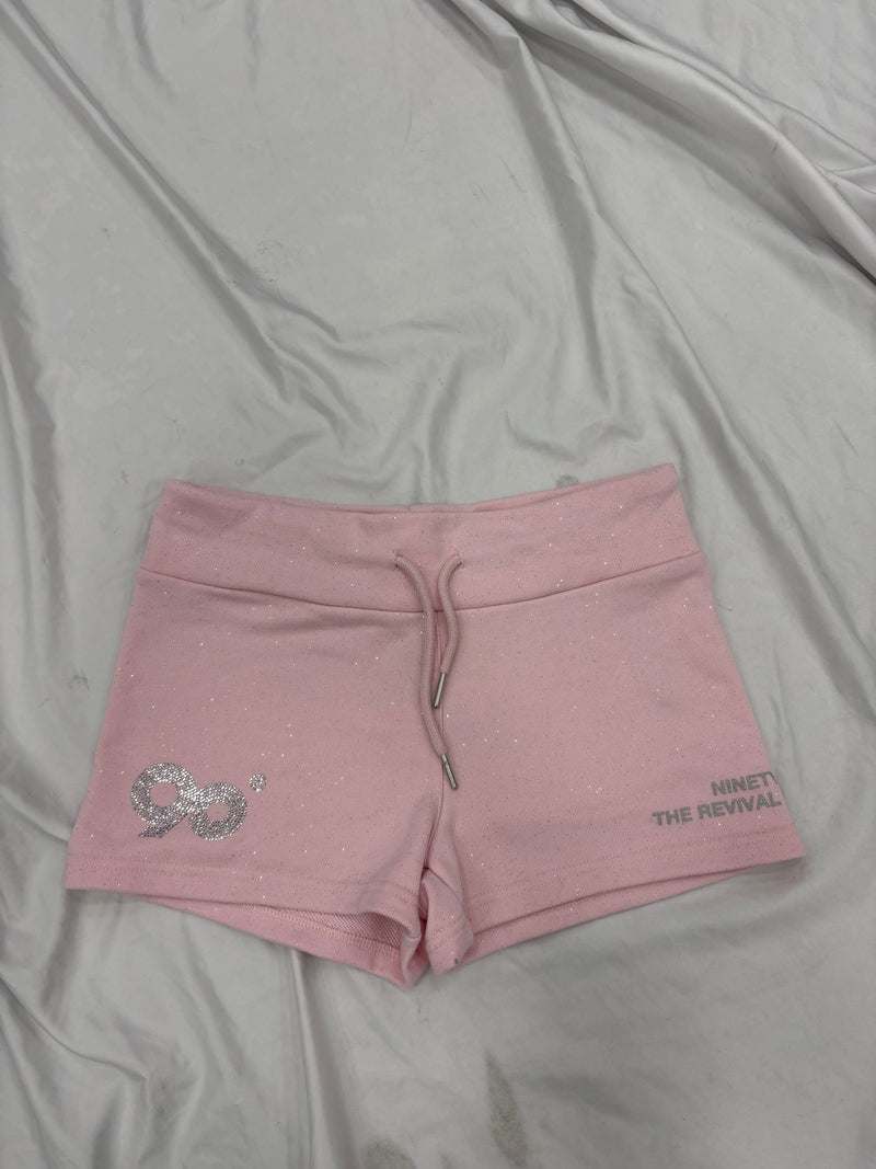 90 로고 글리터 마이크로 숏츠 