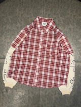 Rcross logo check layered L/S shirt 