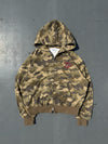 Butterfly logo patchwork zip hoodie 
