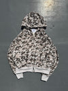 Butterfly logo patchwork zip hoodie 