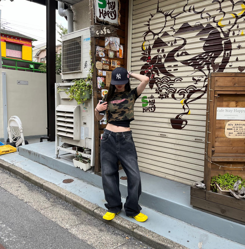 Ameba Logo CAMO CROPPED TEE