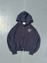 Butterfly logo patchwork zip hoodie 