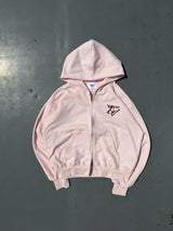 Butterfly logo patchwork zip hoodie 