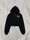 90 Logo Glitter Zip Hoodie