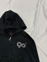 90 Logo Glitter Zip Hoodie
