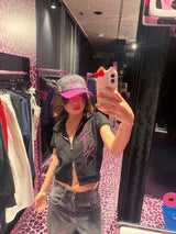 Ninety Girl Short Sleeve Zip Hoodie 