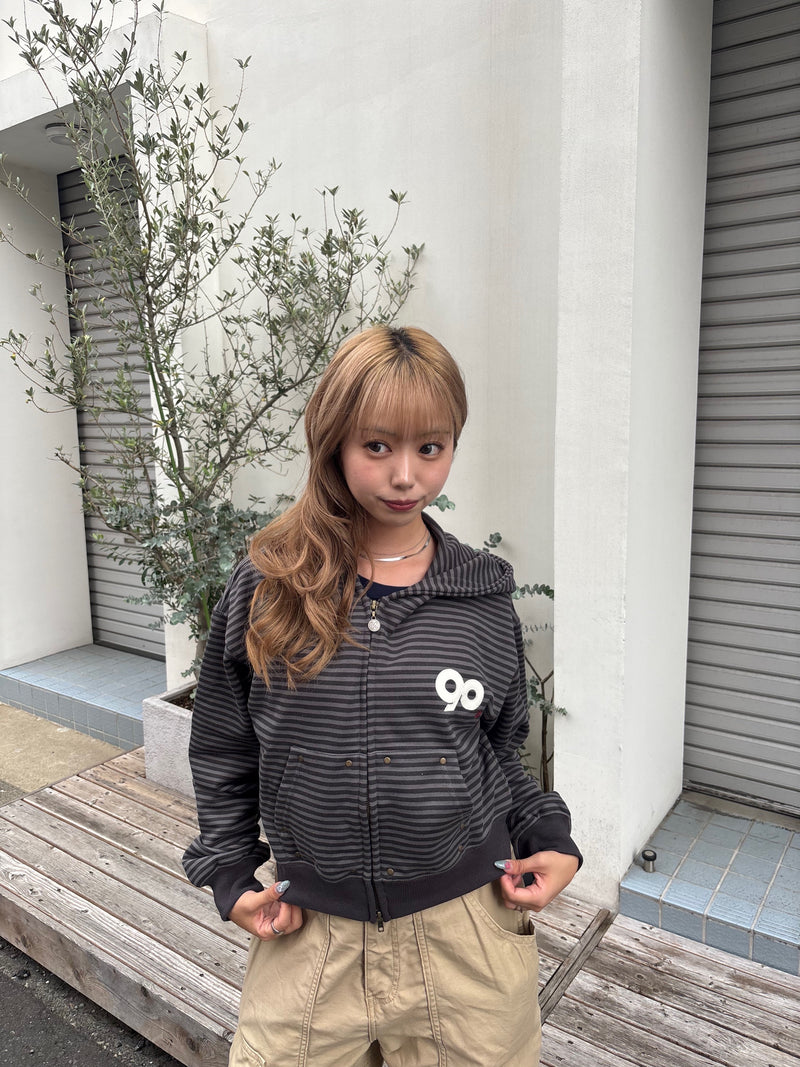 90 Logo Stripe 拉鍊連帽衫 