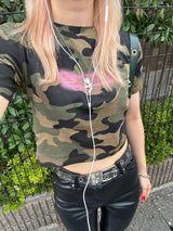 Ameba Logo CAMO CROPPED TEE