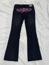 Tribal Logo Low-Rise Denim Pants