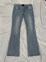 Tribal Logo Low-Rise Denim Pants 