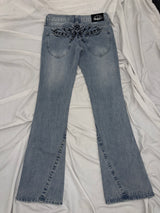 Tribal Logo Low-Rise Denim Pants 