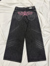 Tribal Logo Straight Denim Pants 