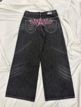 Tribal Logo Straight Denim Pants 