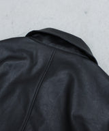 double zip stitching faux leather jacket