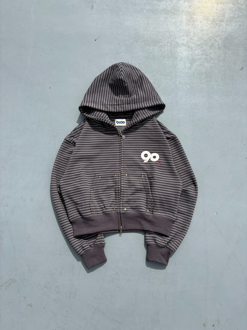 90 Logo Stripe 拉鍊連帽衫 