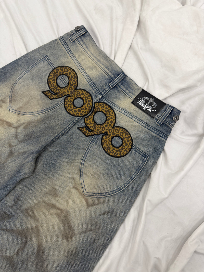 90 Logo Baggy Denim Pants – YZ
