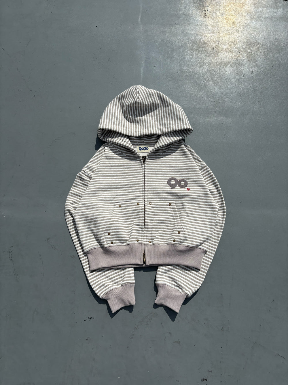 90 Logo Stripe Zip Hoodie – YZ
