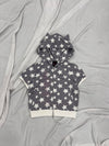 Cat-Ear Short Sleeve Zip Hoodie 