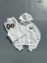 90 Logo Flower Zip Hoodie 