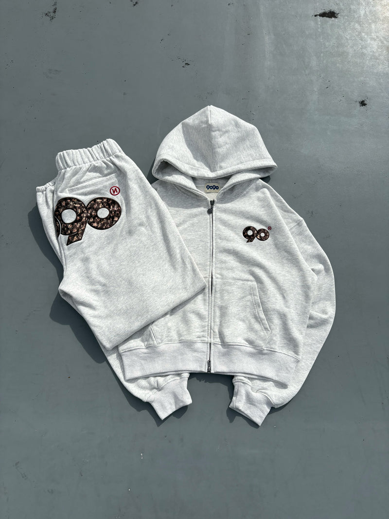 90 Logo Flower Zip Hoodie 