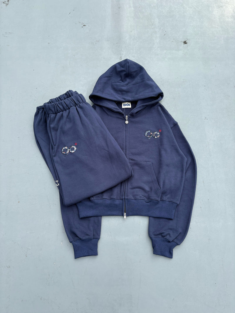 90 Logo Flower Zip Hoodie 