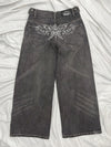 Tribal Logo Straight Denim Pants 