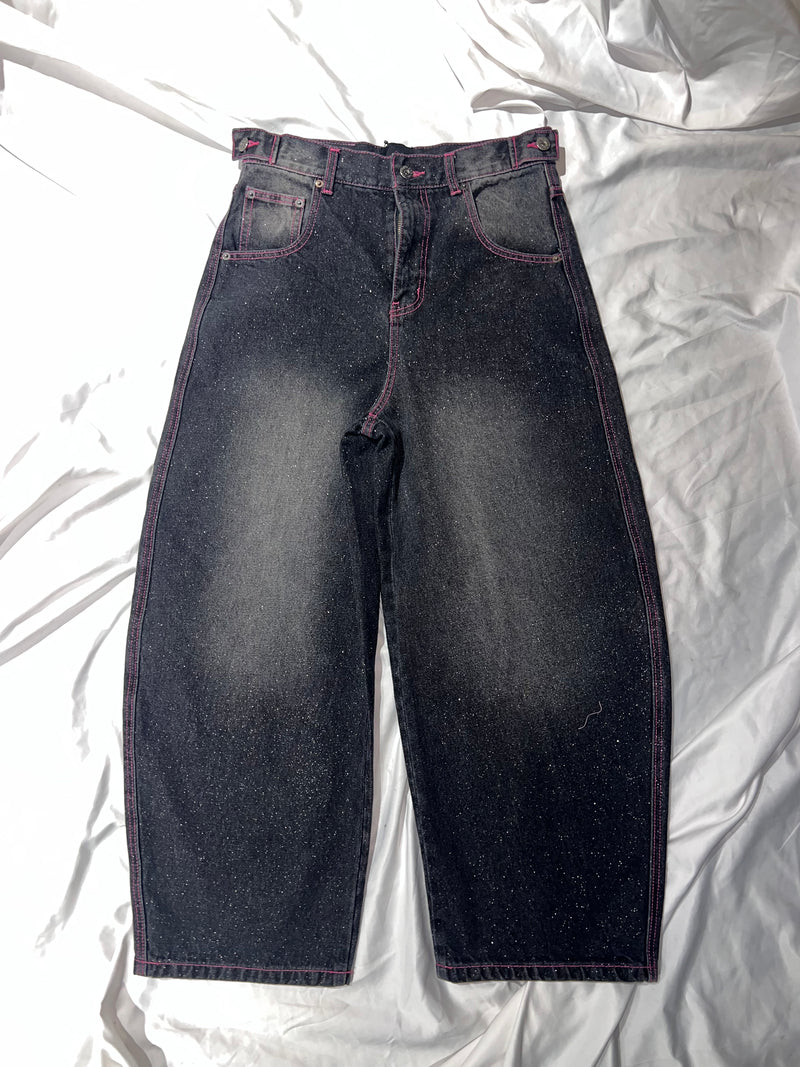Ninety Girl Logo Glitter Buggy Denim Pants – YZ