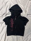 Ninety Girl Short Sleeve Zip Hoodie 
