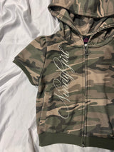 Ninety Girl Short Sleeve Zip Hoodie 