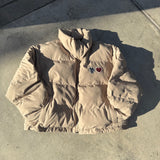 Heart patch down jacket