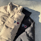 Heart patch down jacket