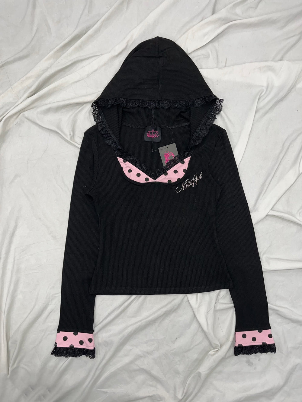 Dot Layered Hoodie Top – YZ