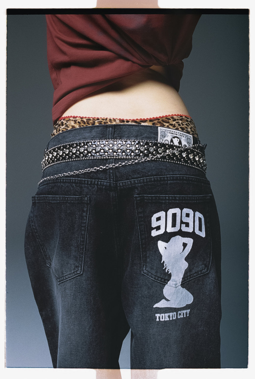 9090 girl ロゴバギーデニムパンツM 9090 girl ロゴバギーデニムパンツM Ninety Girl Logo Buggy Denim