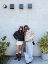 Heart patch down jacket