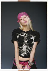 Dot Bone Thermal Henley Neck Tee