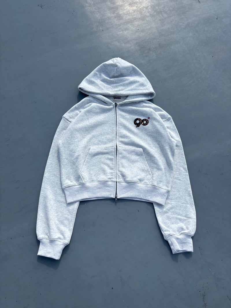 90 Logo Flower Zip Hoodie 