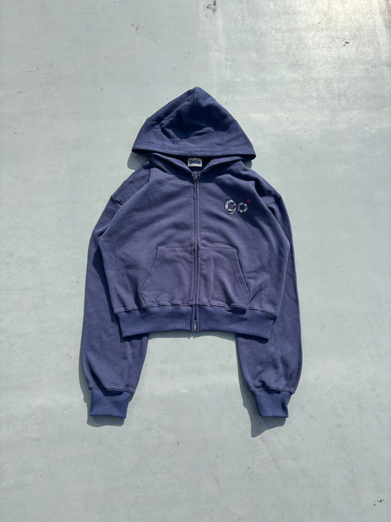 90 Logo Flower Zip Hoodie 