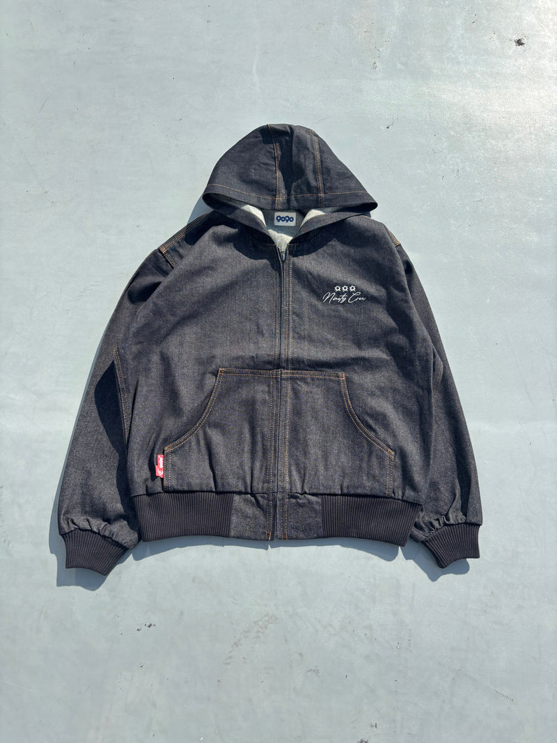 Bullet Logo Denim Zip Hoodie