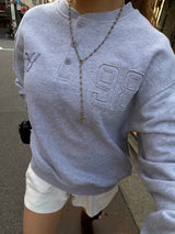 henley neck point logo sweat