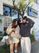 Heart patch down jacket