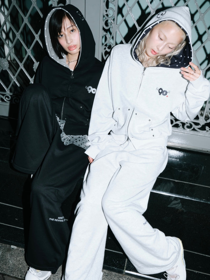 9090 90 Logo Dot Zip Hoodie ブラックS 90 Logo Dot Zip Hoodie – YZ